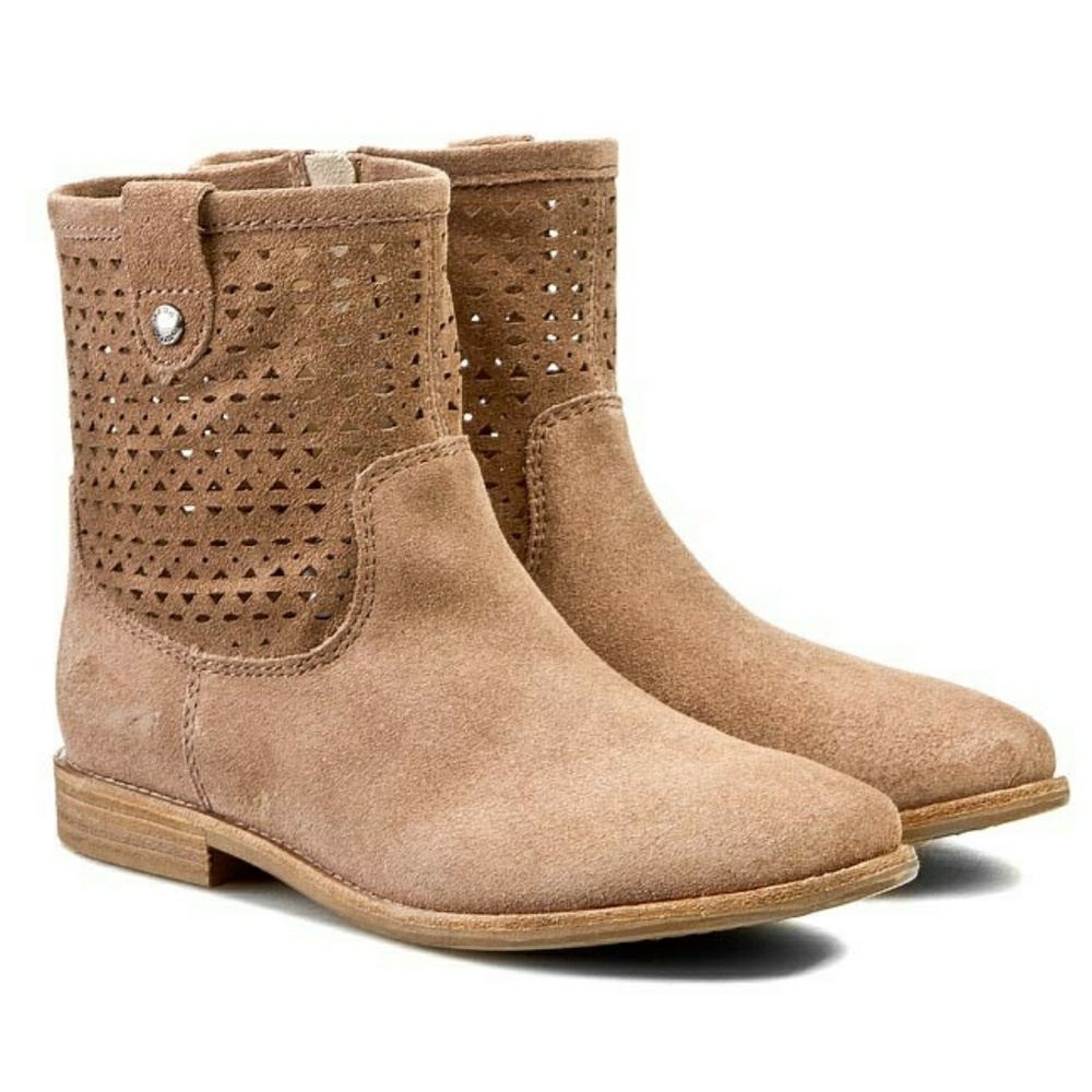 Geox Elixir Khaki Italian Suede Ankle Boots 7